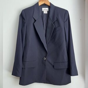 Vintage Worthington Blazer Navy Professional Suit Jacket Petite Size 6 Women